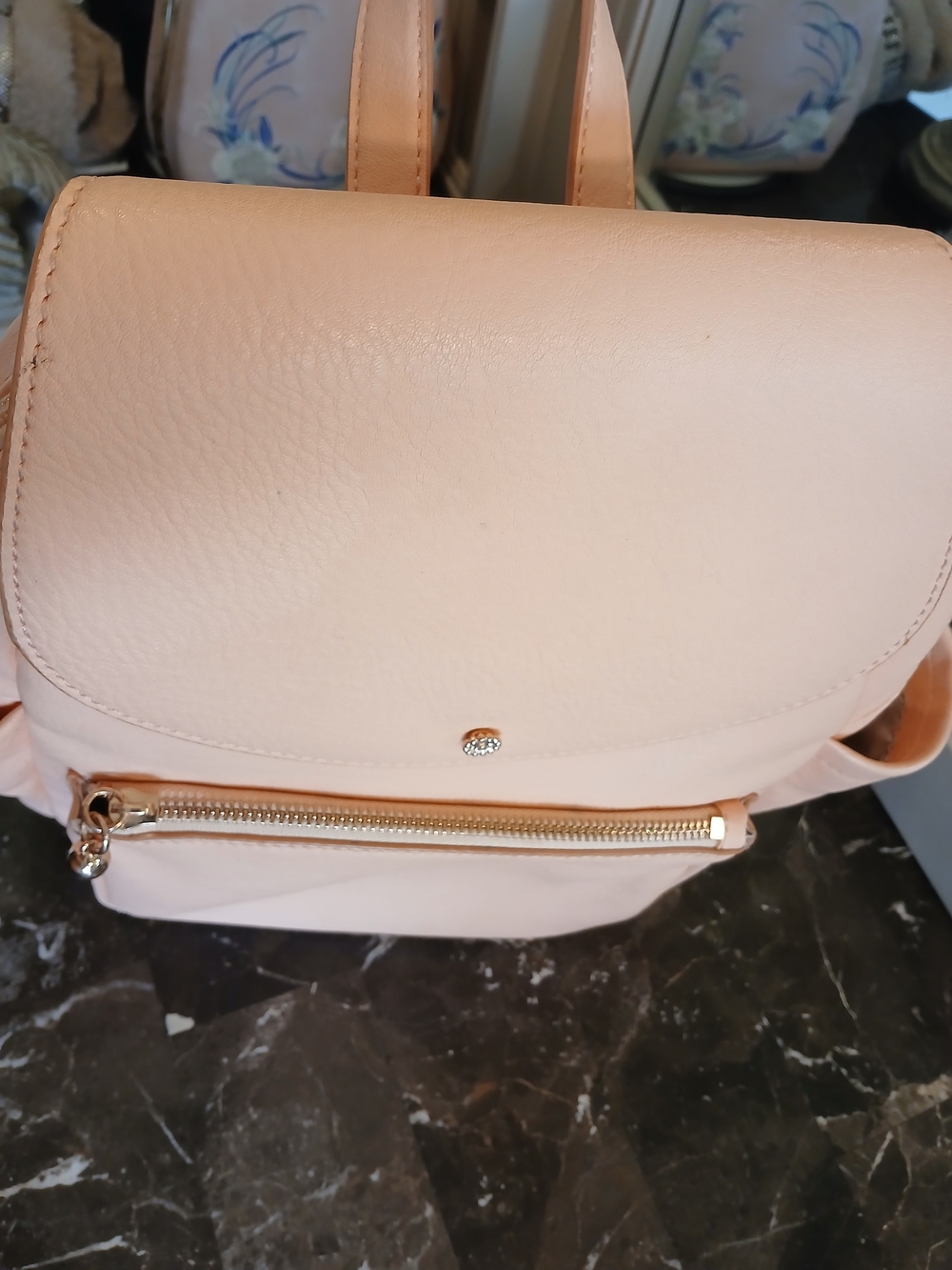 LC Lauren Conrad Peach Faux Leather Mini Backpack - Picture 11 of 16